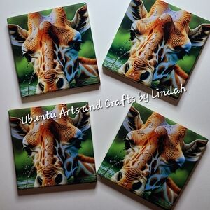 Giraffe Art Coasters Set